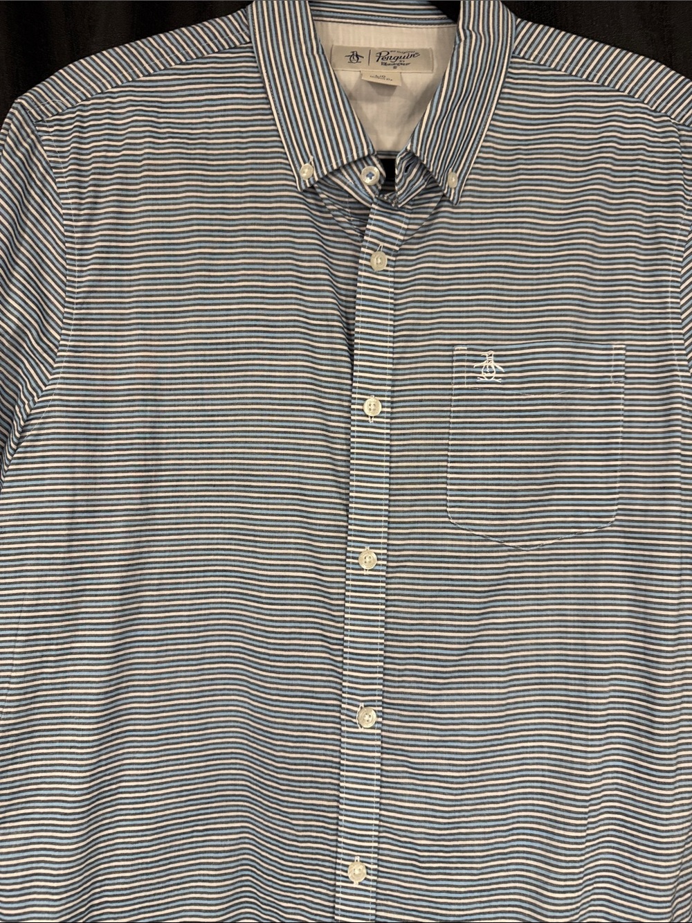 Original Penguin Blue & White Striped Button-Down Shirt